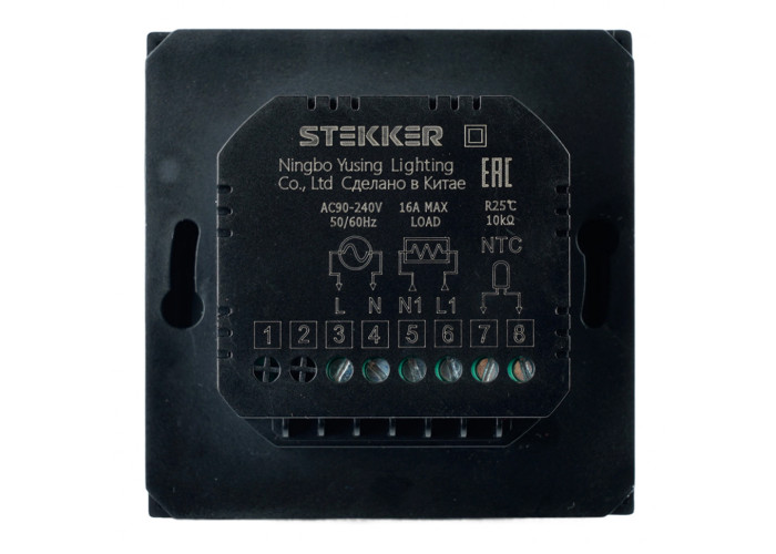 Терморегулятор Wi-Fi STEKKER Эмили черный уголь